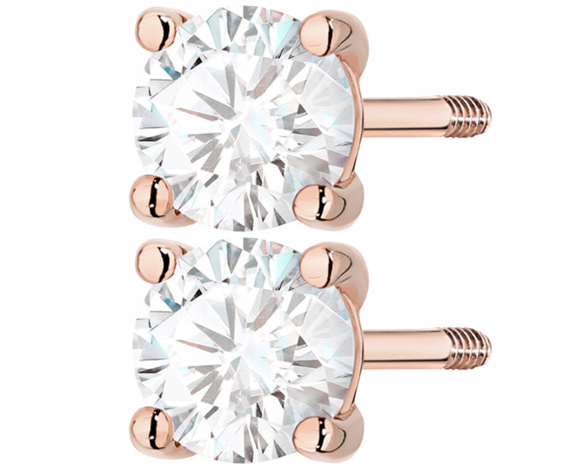 Růžové Zlato Náušnice S Diamantem Šroubovací Tyčinka Zlato 585 Jako Dárek