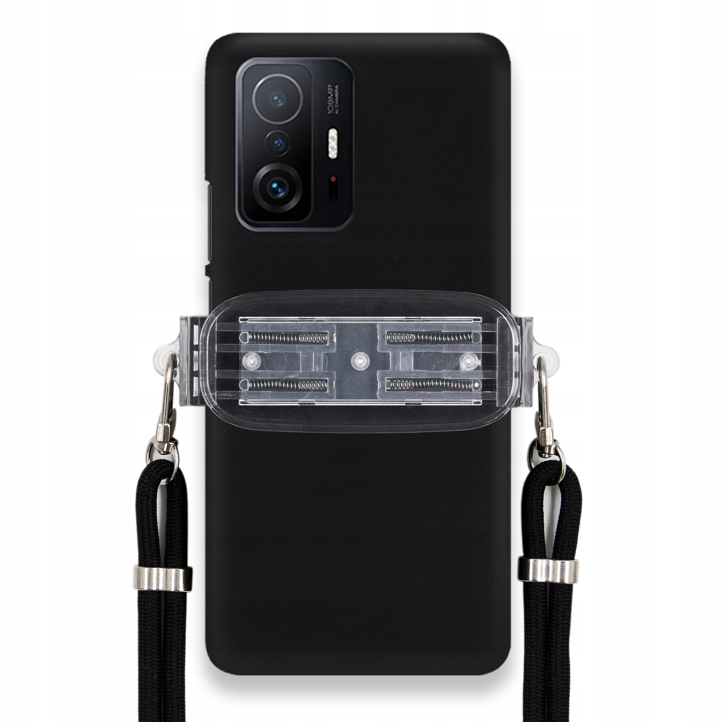 Puzdro Pre Xiaomi 11T Pro 5G Smooth Case Univerzálny Držiak Čierna Šnúrka