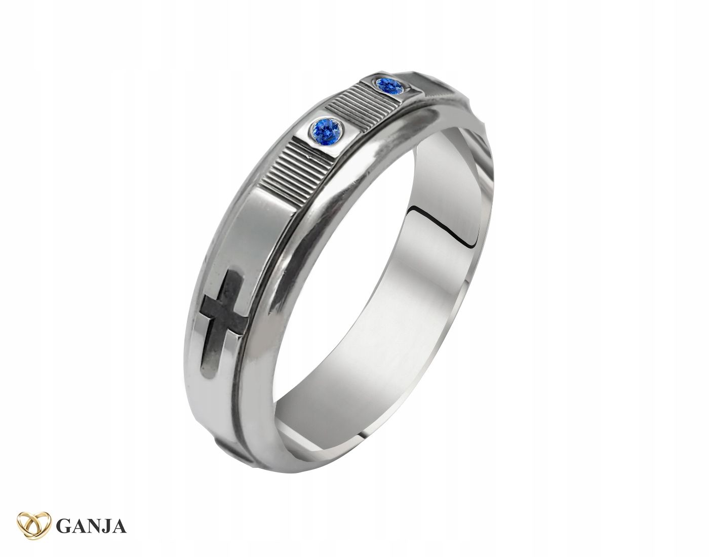 Růženec na prst s kameny ke Svatému přijímání, otočný, stříbro 925