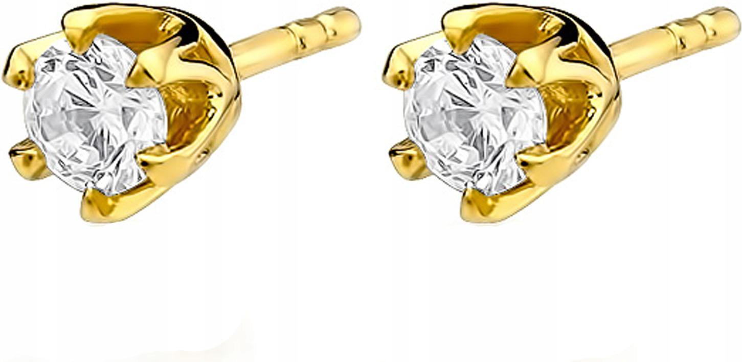 Zlaté náušnice 585 s briliantovými diamanty o hmotnosti 0,6 karátu, vkusný dárek 14kt