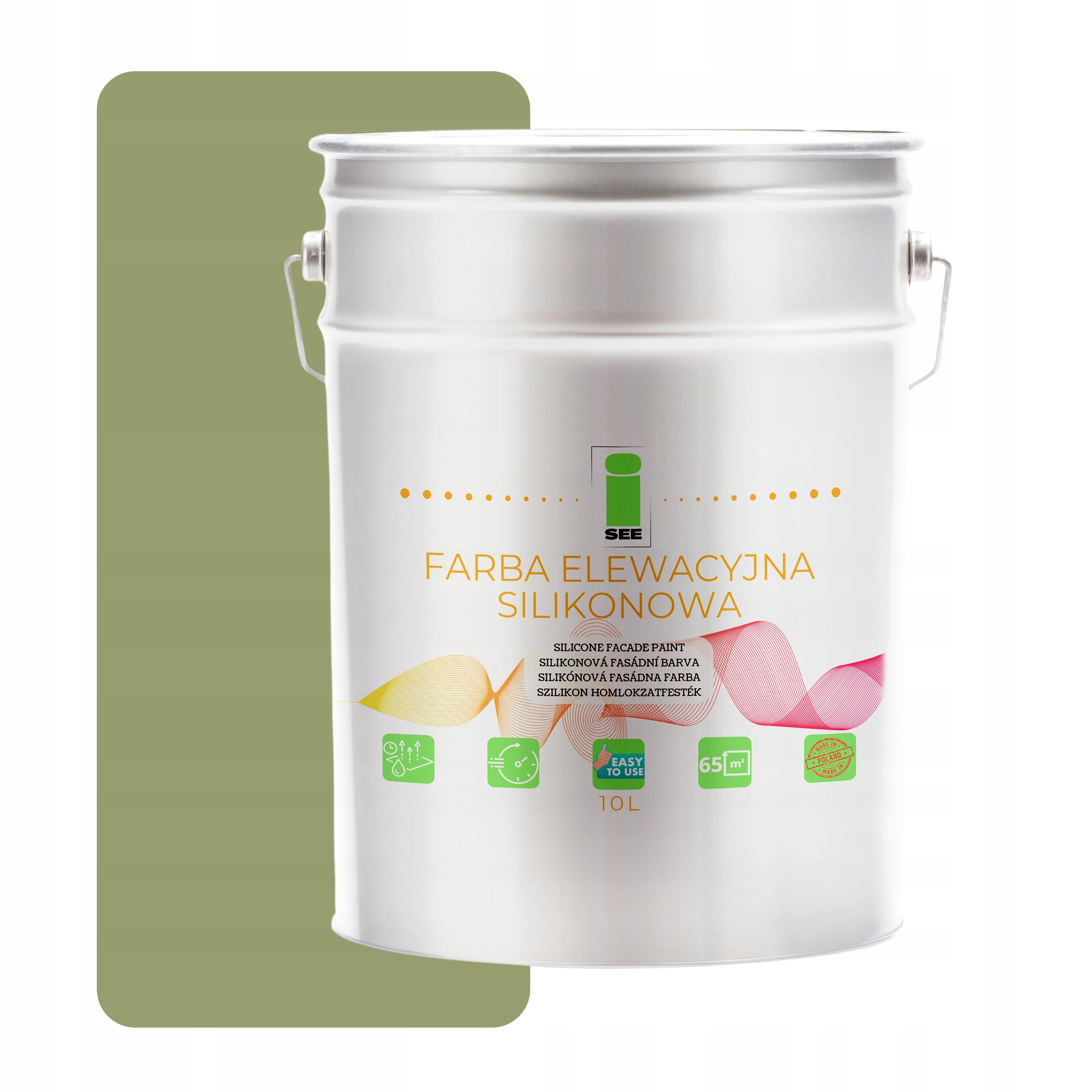 Barva Silikonová Fasádní Barva Zelená Pistáciová 10L Antiglonová