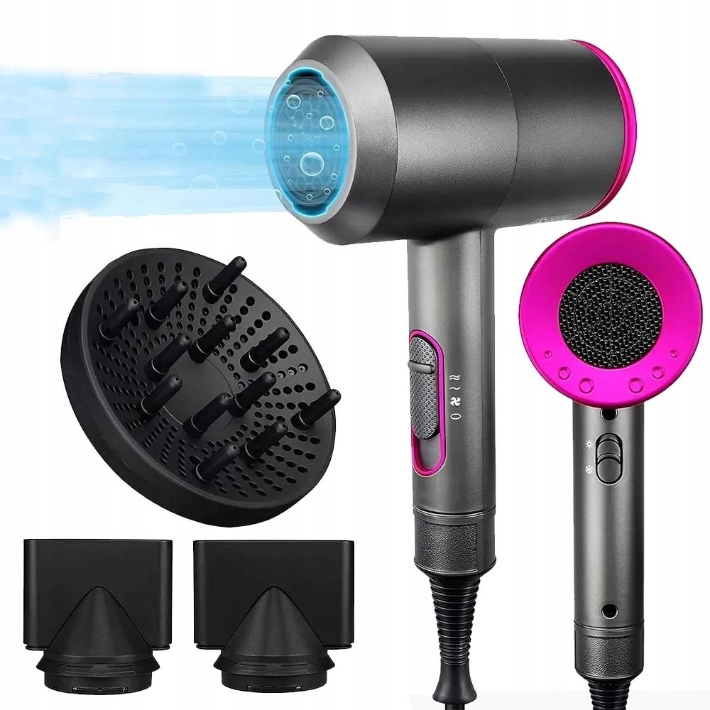 Profesionální Iontový Vysoušeč Vlasů S Tryskami A Difuzérem 21000 Ot/min