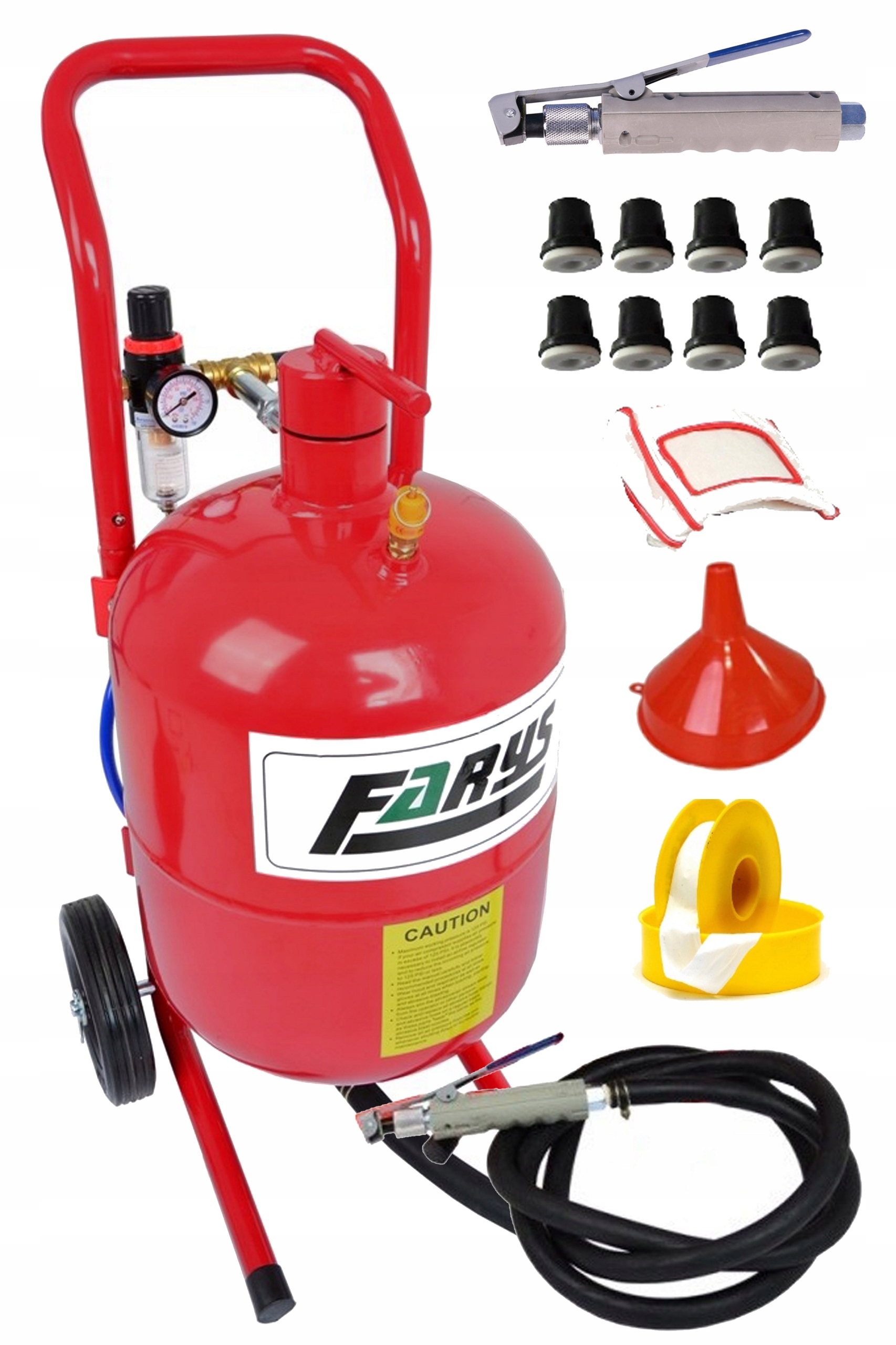 19L МОБІЛЬНИЙ СИФОННИЙ ПІСКОСТРУМИННИЙ АПАРАТ + МАСКА + 8 НАСАДОК