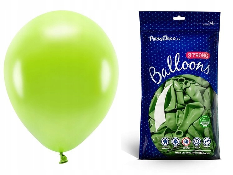 

Balony jasnozielone 30cm na urodziny 10 sztuk