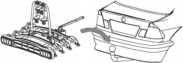 PLATFORMA NA 4 ROWERY SAMOCHODOWY HAK UCHWYŁ Waga produktu 17 kg
