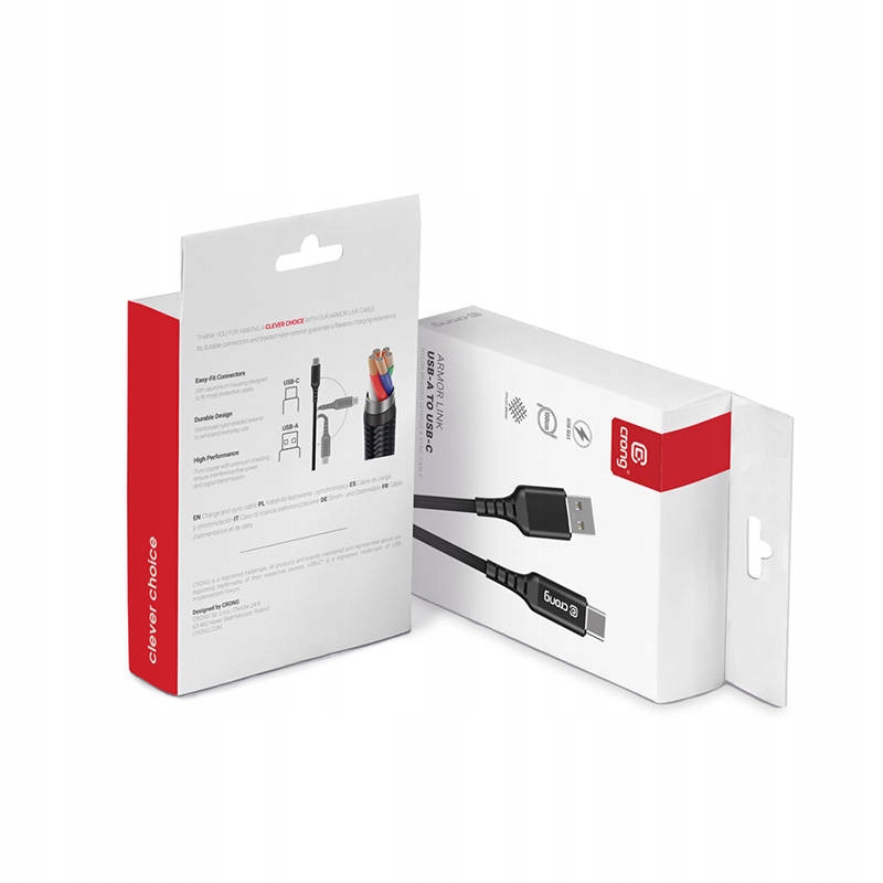 

Crong Kabel 60W 3A Usb-a do Usb-c 25cm czarny