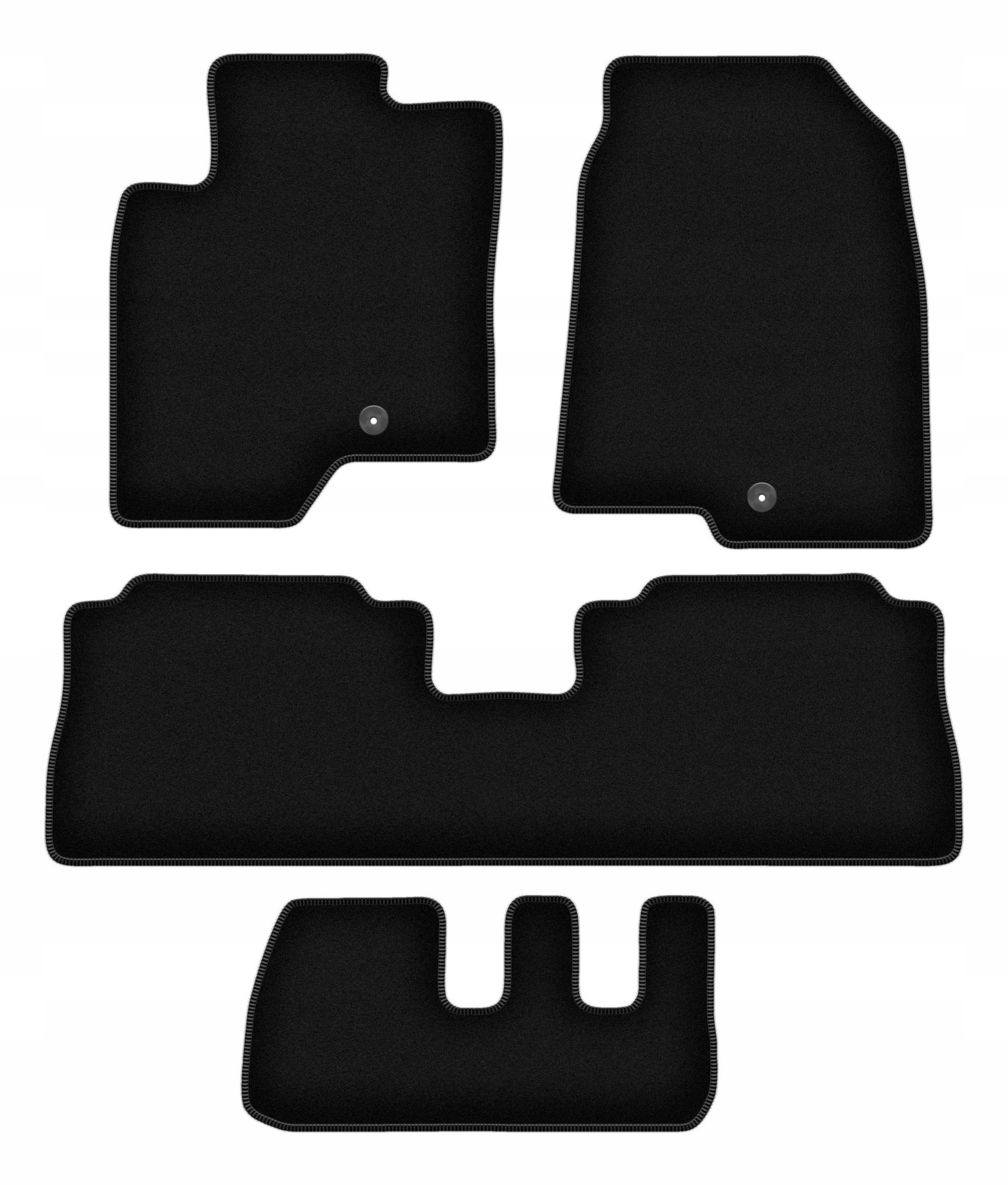 Velurové koberce Basic černé pro: Chevrolet Captiva 7 osob (2006-2017)