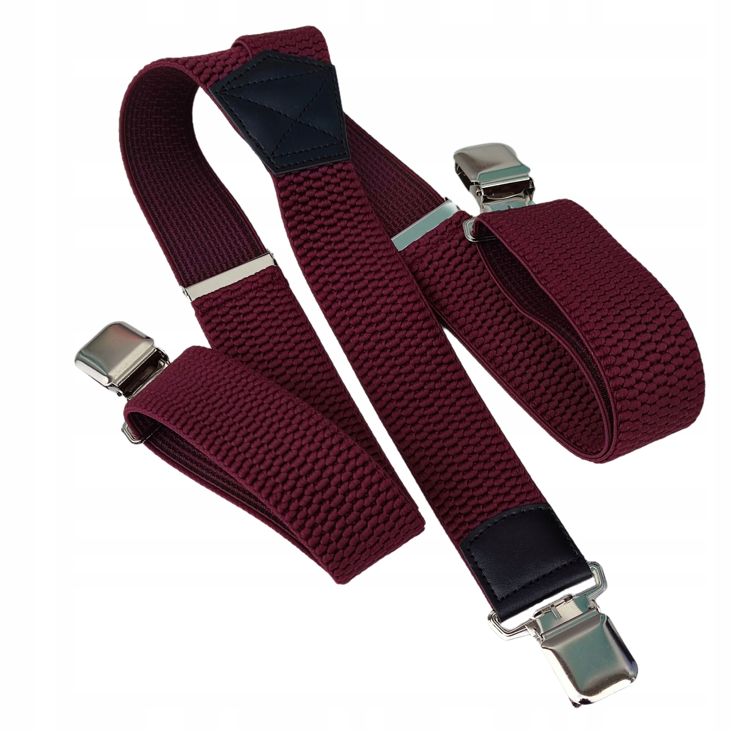 Szelki męskie POLSKIE HQ 4cm BORDOWE Marka inna