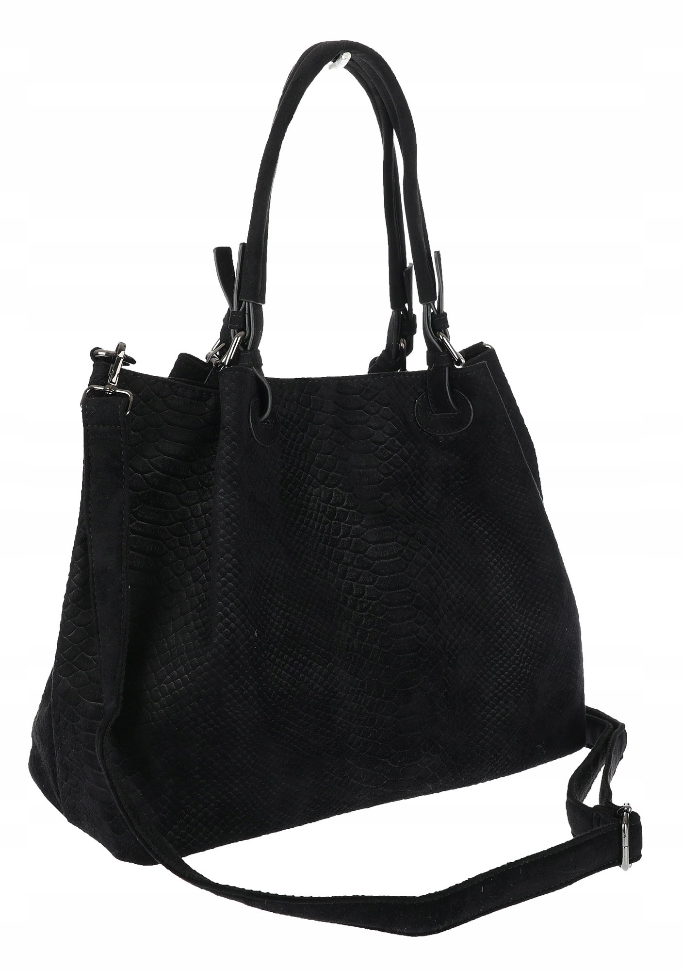 Dámská semišová kabelka shopper přes rameno do ruky kabelka přes rameno PB140 Černá