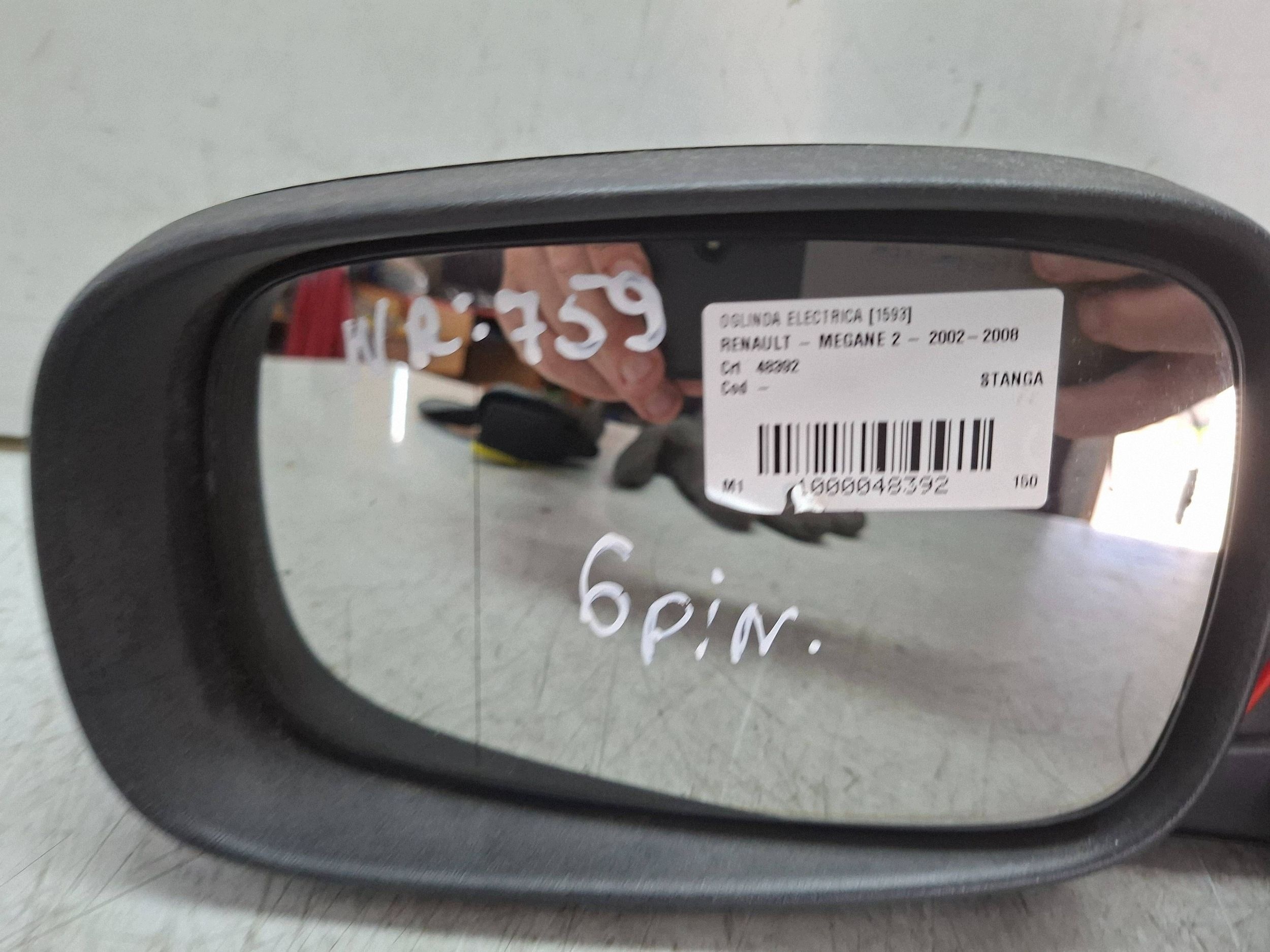 mirror left 6 vertical RENAULT MEGANE II 2002