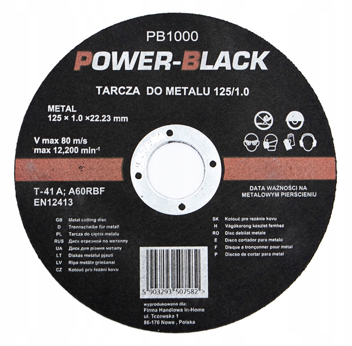 Zestaw 200 Szt Tarcza Do Stali Metalu 125 × 1 MM Metal Inox 22.2 MM