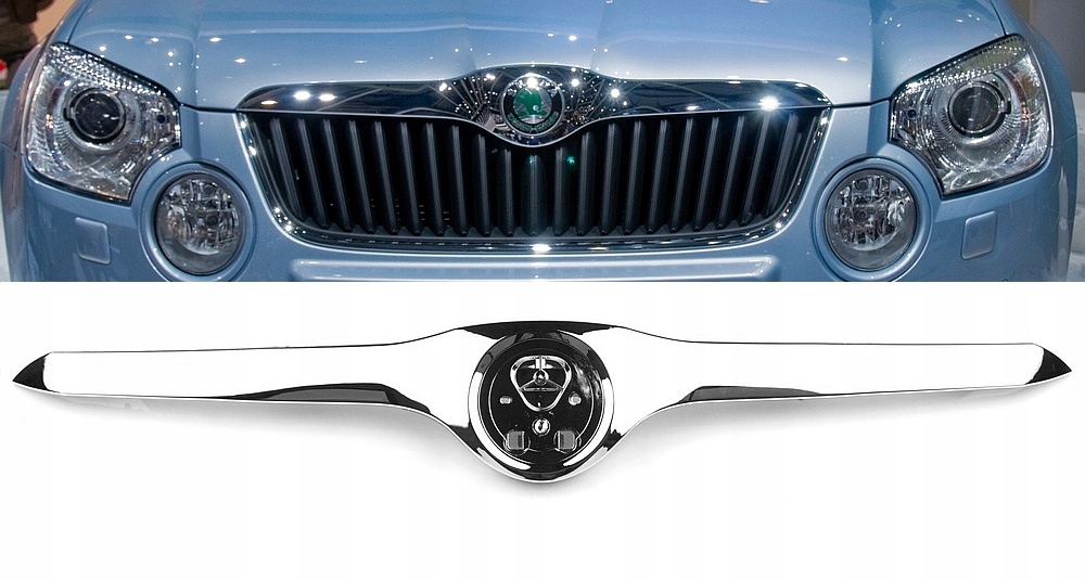 Chromová krycí lišta na gril Škoda Yeti 5L 2009 2013