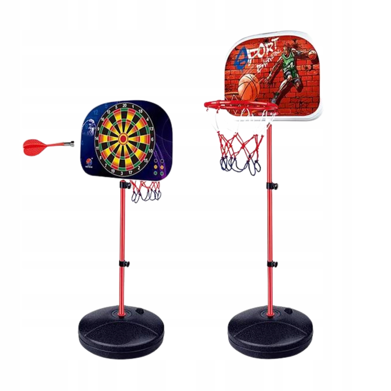 Zestaw 2W1 Tarcza Do Gry W Rzutki Koszykówka Pompka Piłka Do Koszykówki Stan opakowania oryginalne
