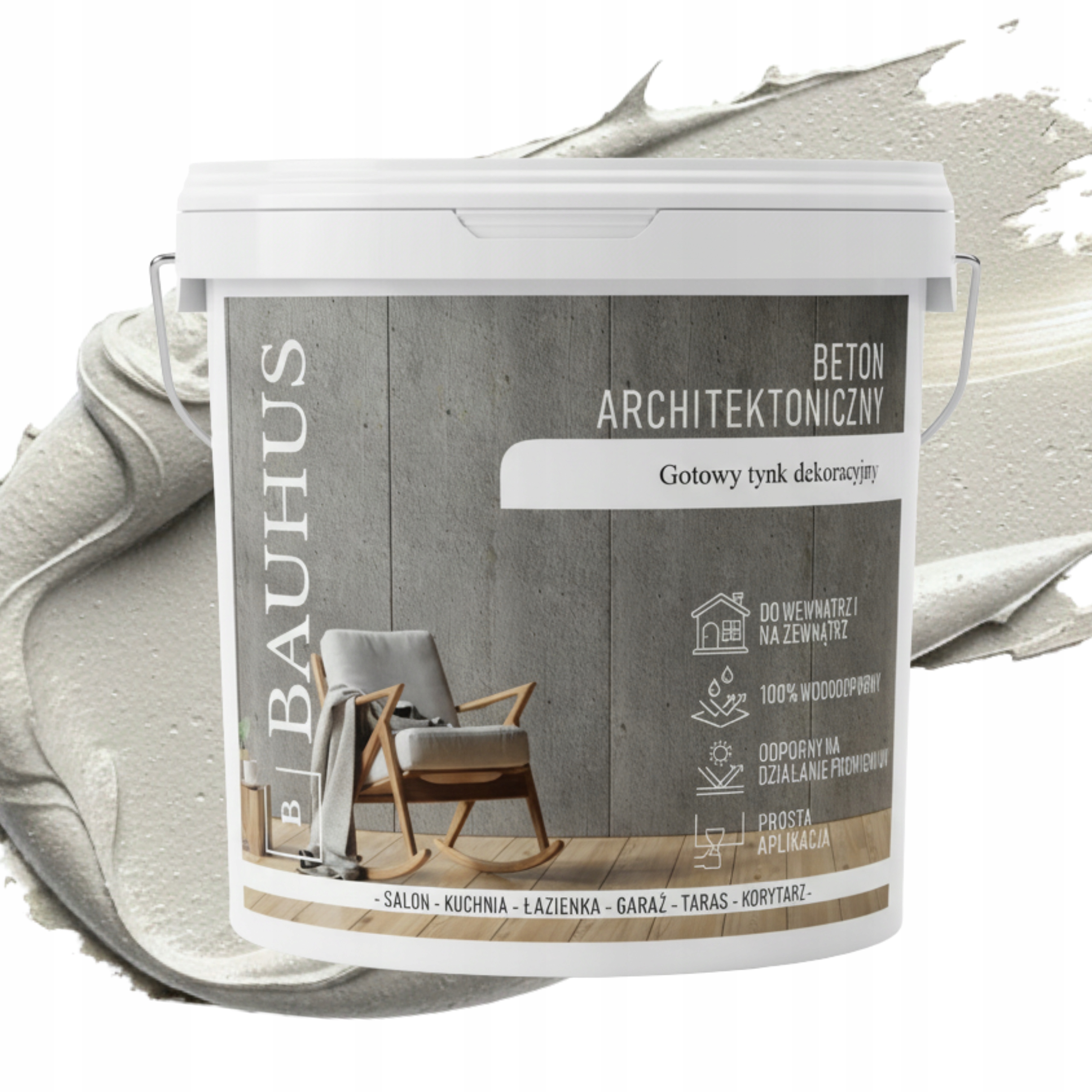 Architektonický beton, dekorativní stropní omítka, šedá, 5 kg