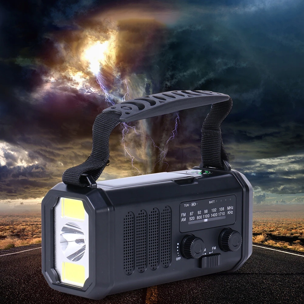 RADIO AWARYJNE 10000mAh SOLARNE POGODOWE AM FM SOS Z ŁADOWARKĄ USB KOMPAS Marka inna