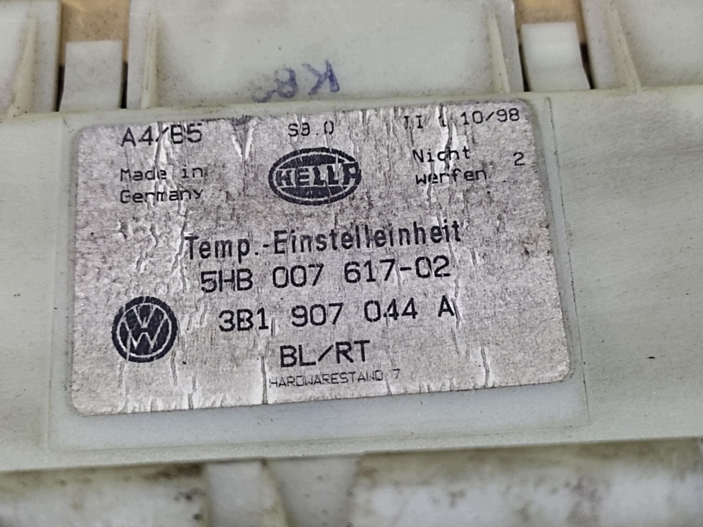 VW PASSAT B5 PANEL klími klimatizaci 3B1907044A