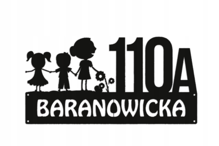 Číslo Na Dom 60 cm Tabuľa Adresa Oceľ 2 mm Grafika 36