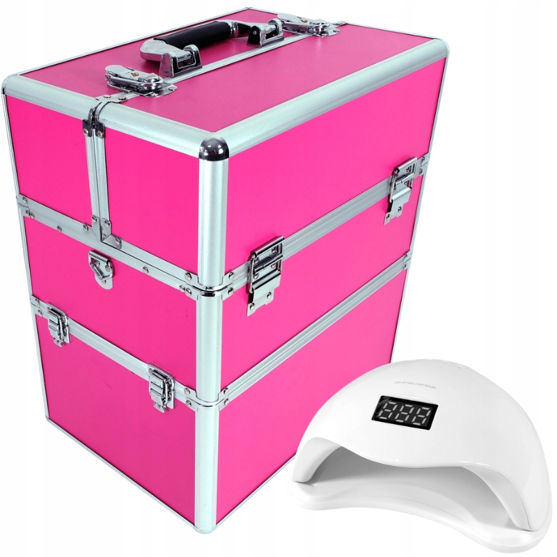 

Kuferek Kosmetyczny Duży Lampa Led 48W Do Manicure