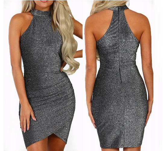 

Efektowna Błyszcząca Sukienka Mini L/XL 40/42