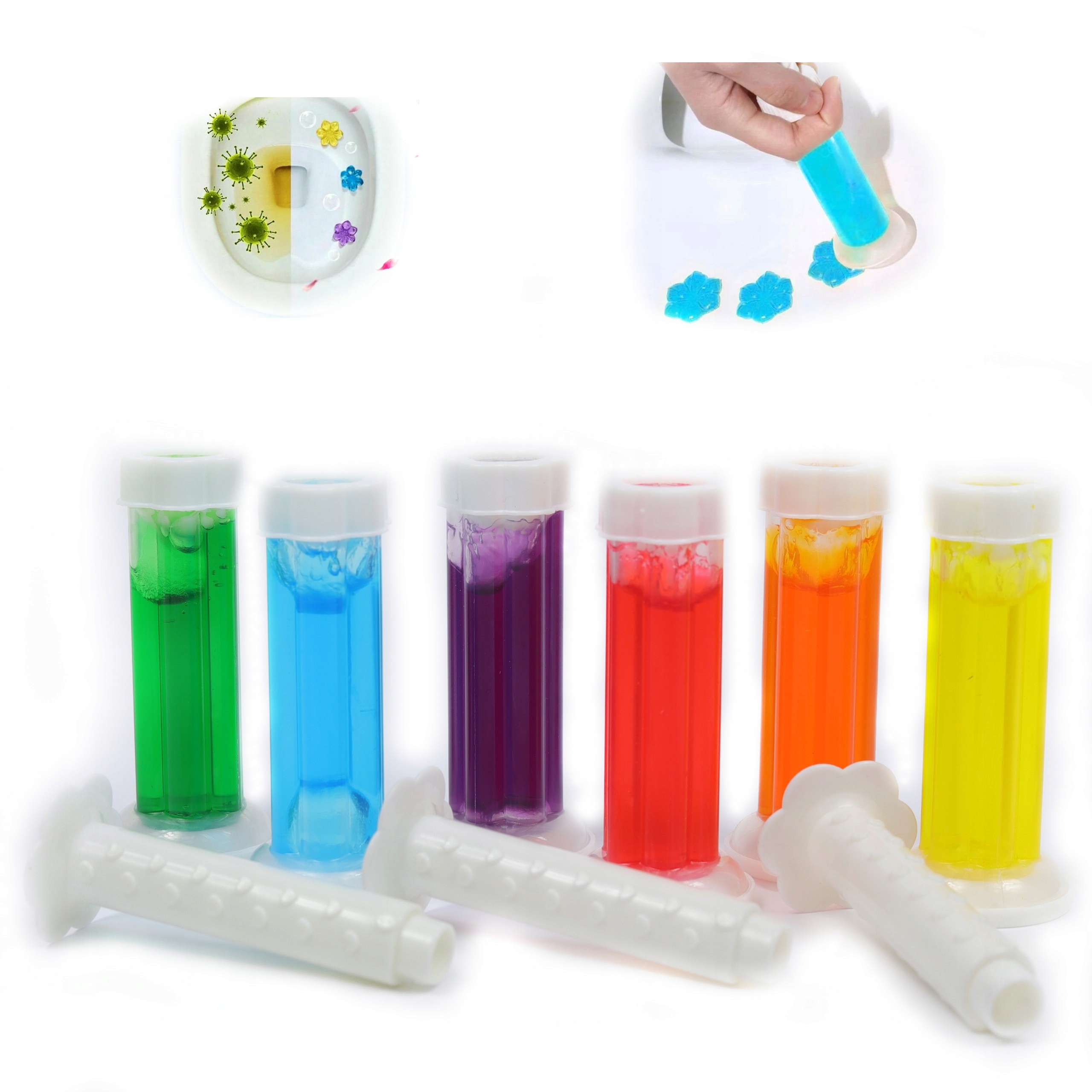 Levně 3x Tuba Gelové Kroužky Na Wc Kroužek Květiny Toalety Bodový Gel Vůně