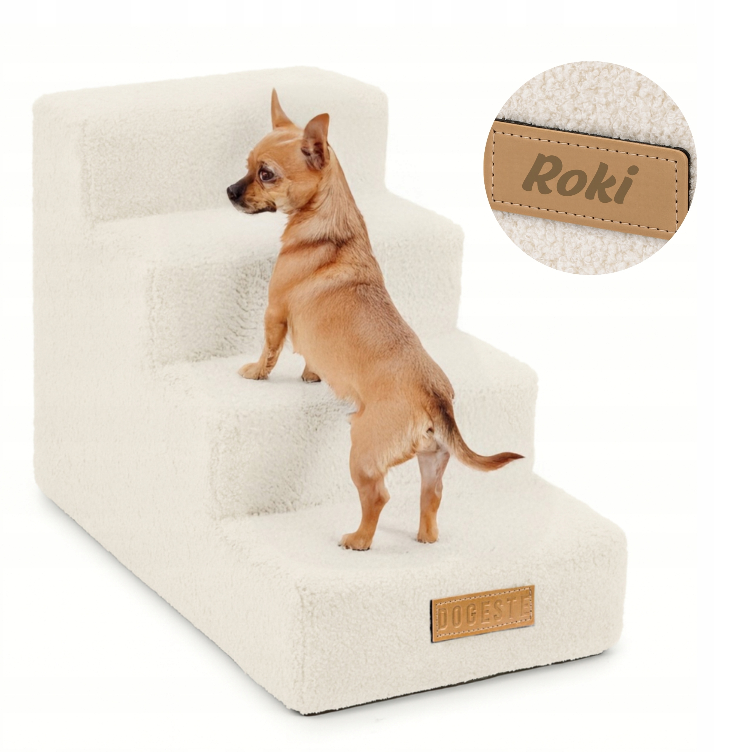 Levně Schody pro psa kočku Schody 4 stupně rampa plošina 45 cm Gravírování jméno Bonus