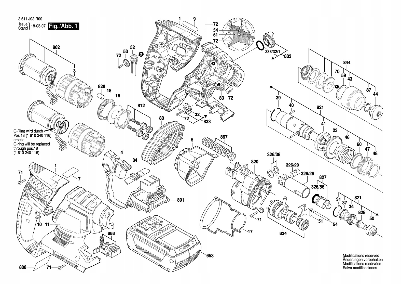 Bosch suwak przełącznika do młota GBH 36V-LI Compact 3611J03R00 Marka Bosch