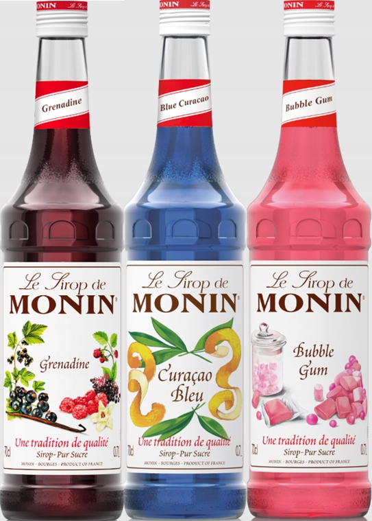 Zestaw letni do lemoniad i drinków Monin Grenadina, Blue, Guma balonowa