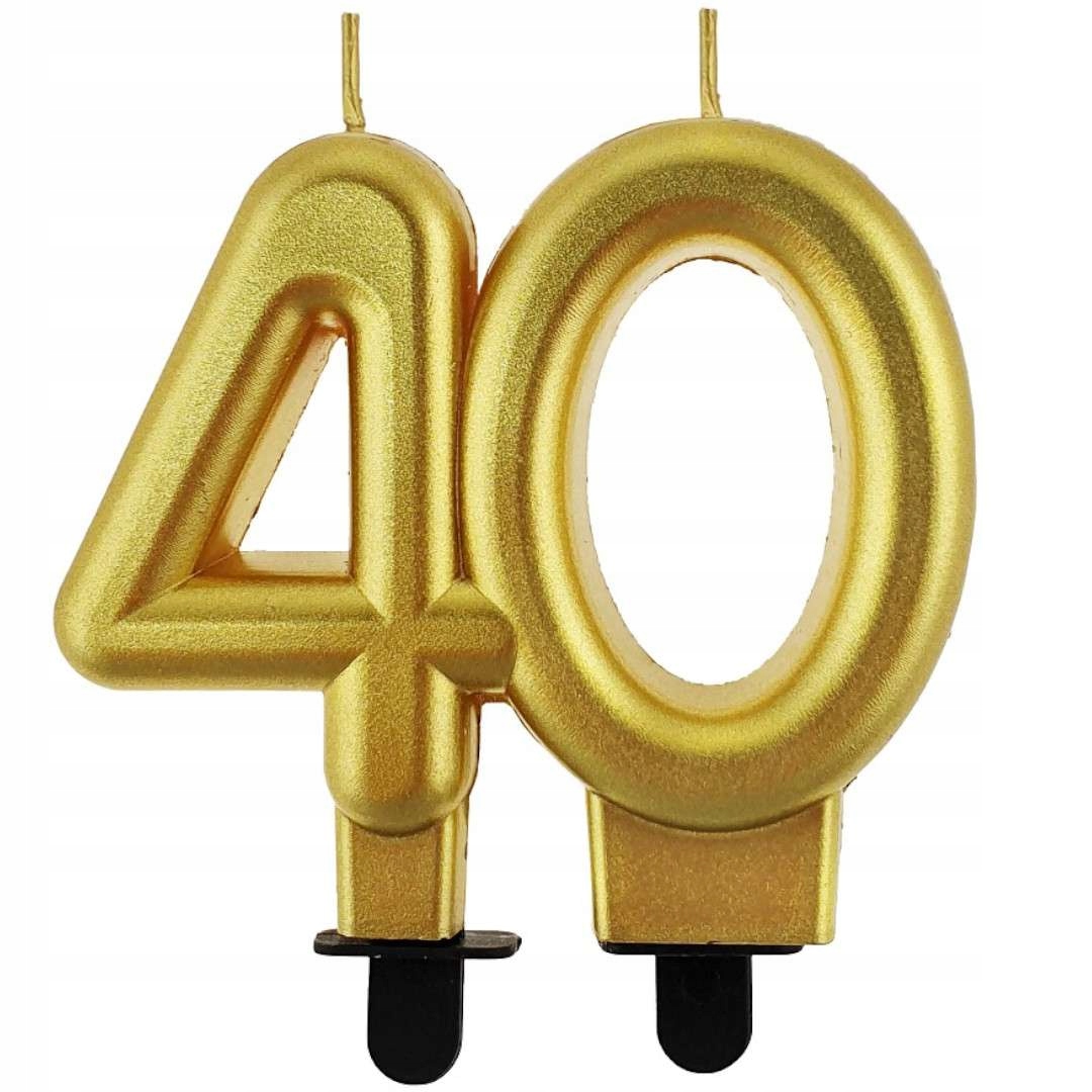 

Świeczka na tort Liczba 40 metalik Urodziny