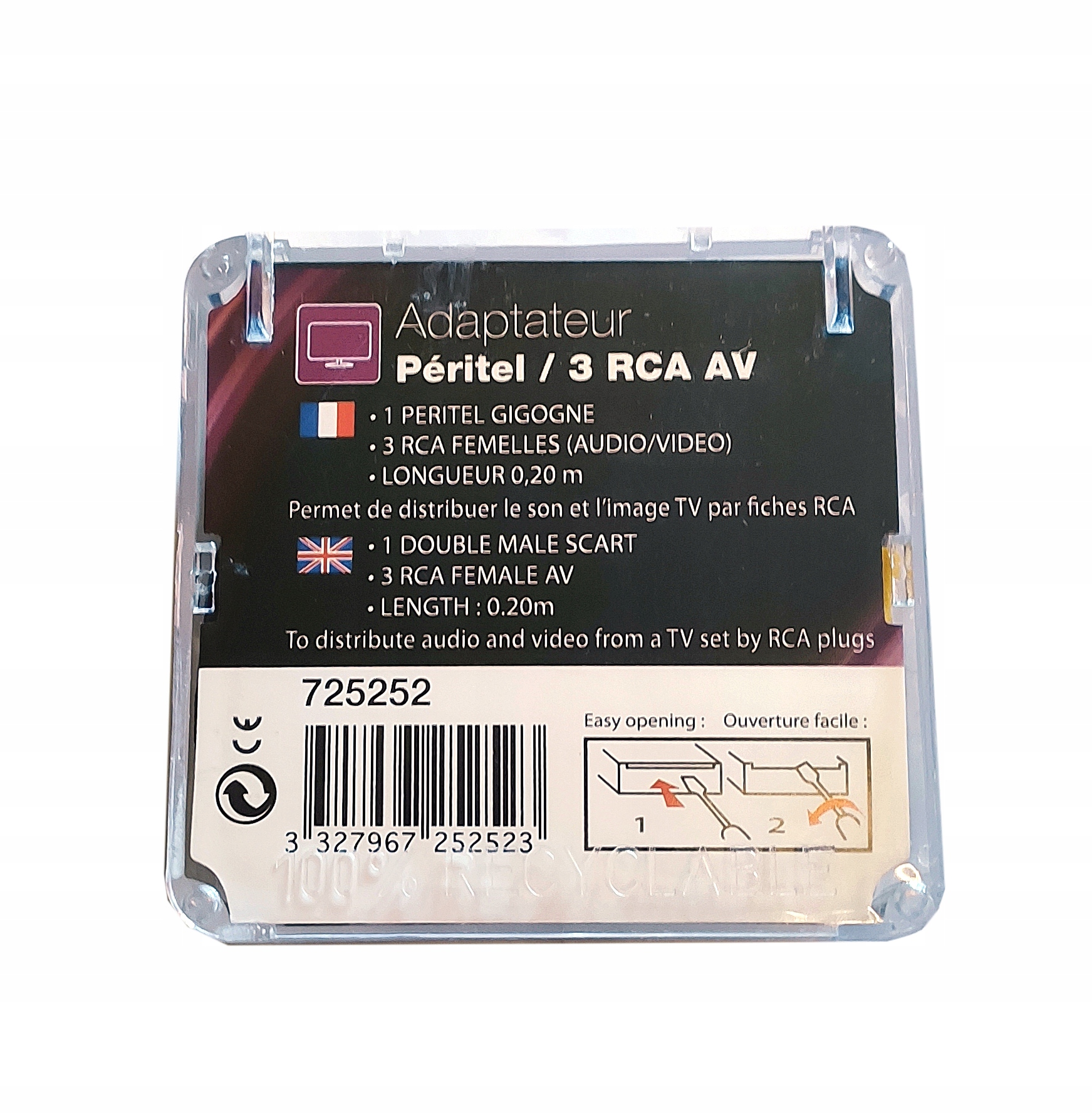 Adapter EURO SCART 3 RCA AV Przejściówka Optex #Ł Marka Optex