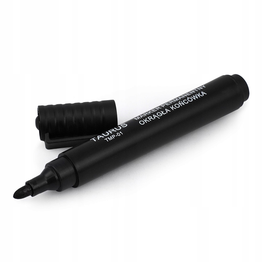 Markery permanentne komplet 1-3mm 10szt czarne Kolor czarny