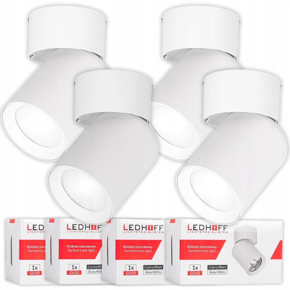 Lampa sufitowa kinkiet na ścianę tuba Spot oprawa halogenowa GU10 Biała x4