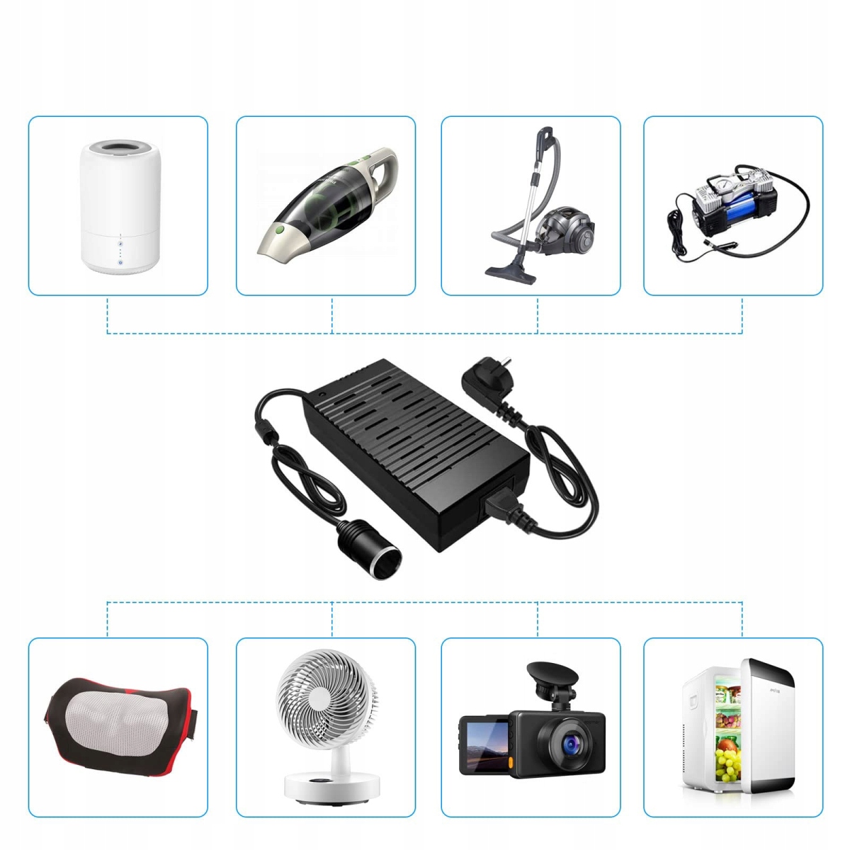 ZASILACZ SAMOCHODOWY 230V 12V KONWERTER NAPIĘCIA Marka bez marki