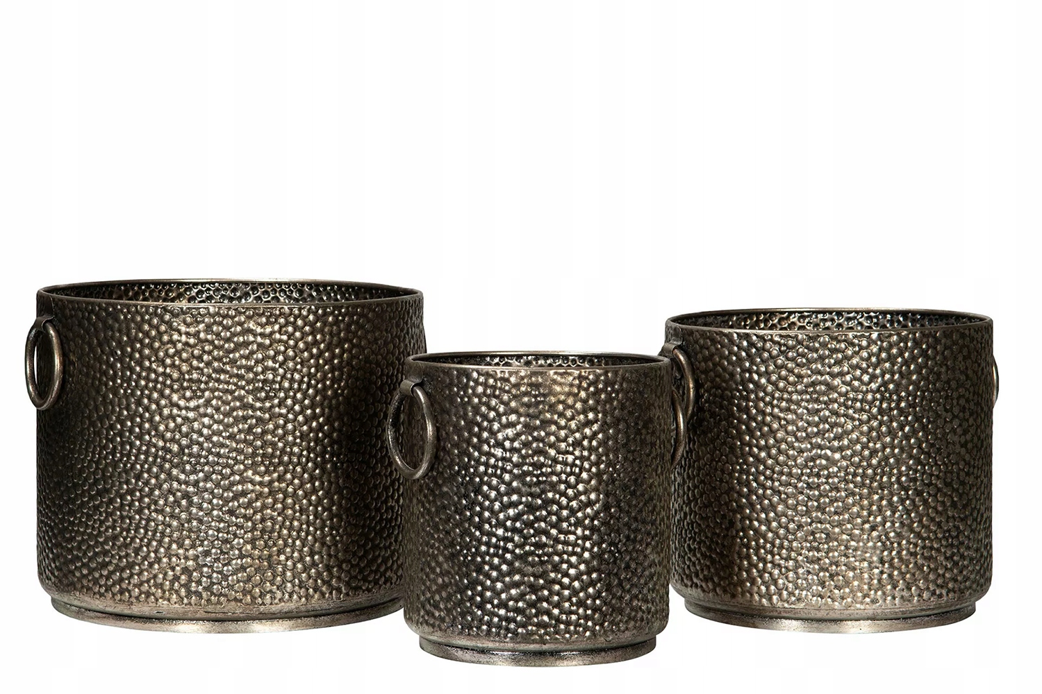 Kvetináč Do Obývacej Izby Strieborný veľký kovový obal na kvetináč kvetináč sada 3 ks