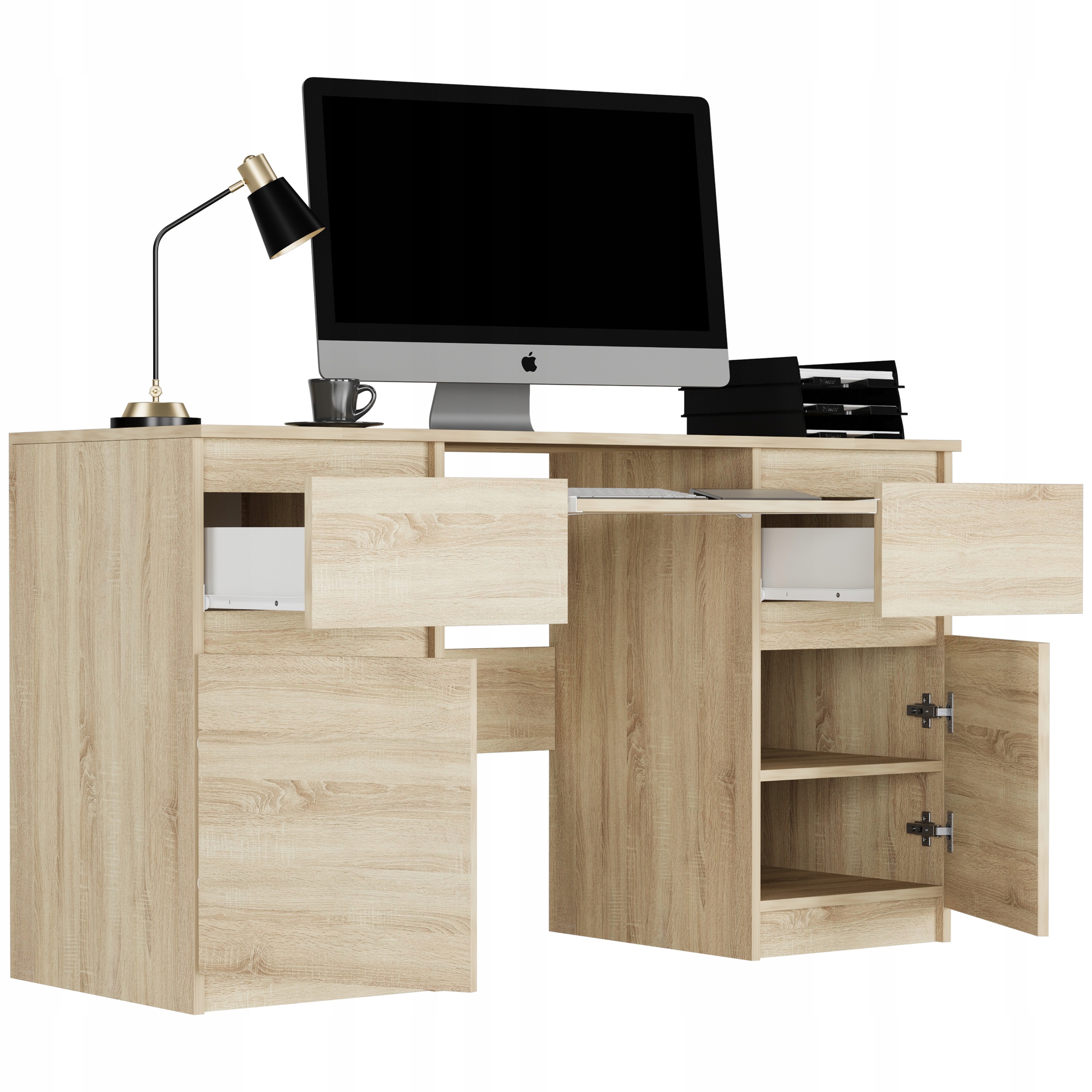 Meble Biurko komputerowe laptop 135cm sonoma N6