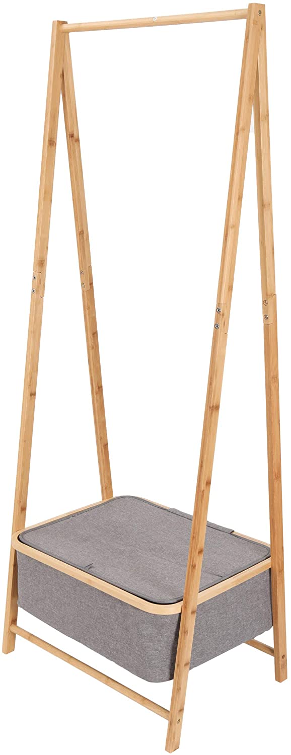 

Bambusowy Stojak na Ubrania 159x60x45cm Szary