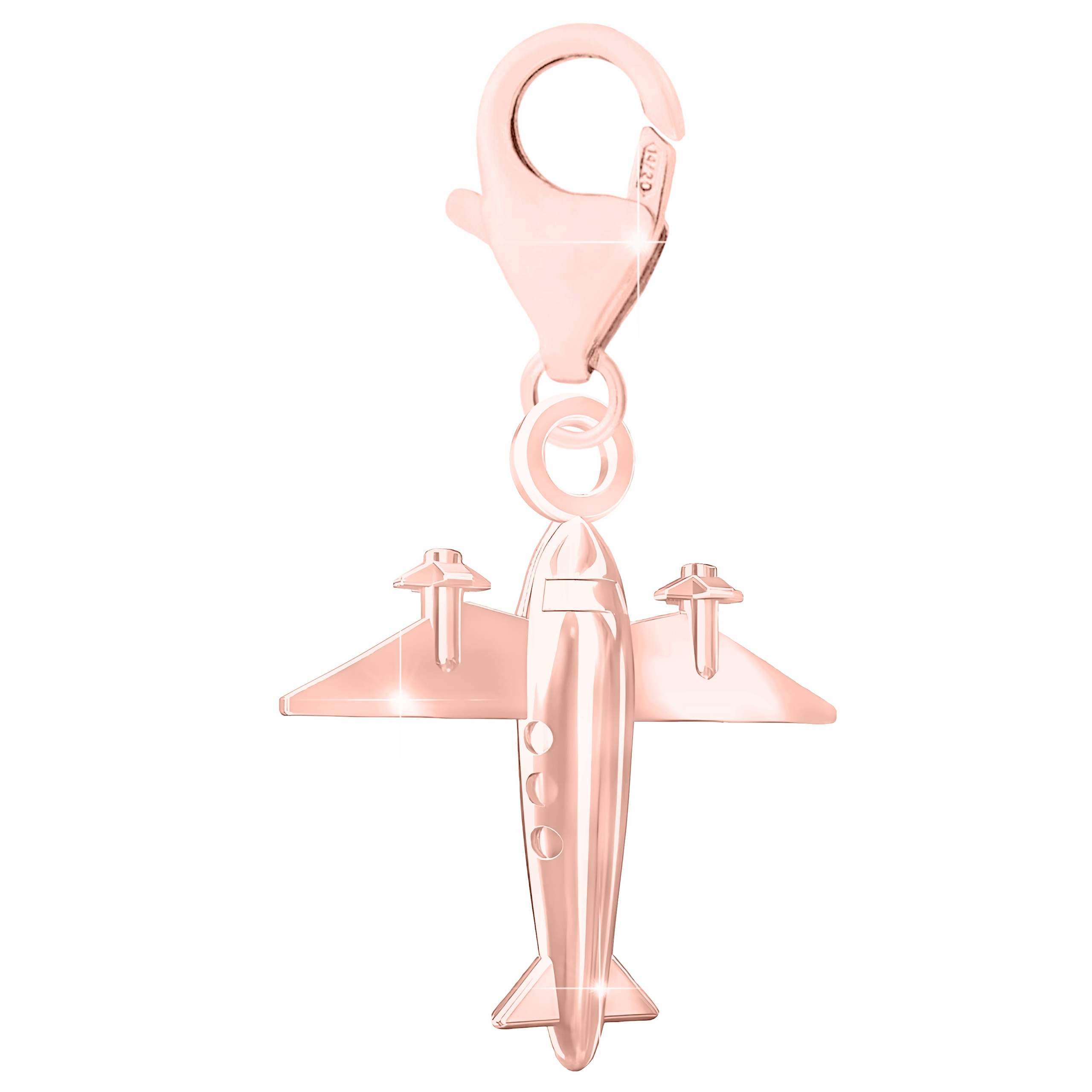 Přívěsek Růžový 925 Letadlo Dlouhý Závěsný Letadlo Krásný do letadla 18K