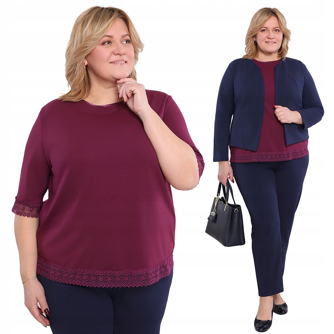 Fialová halenka s krajkou 60/62