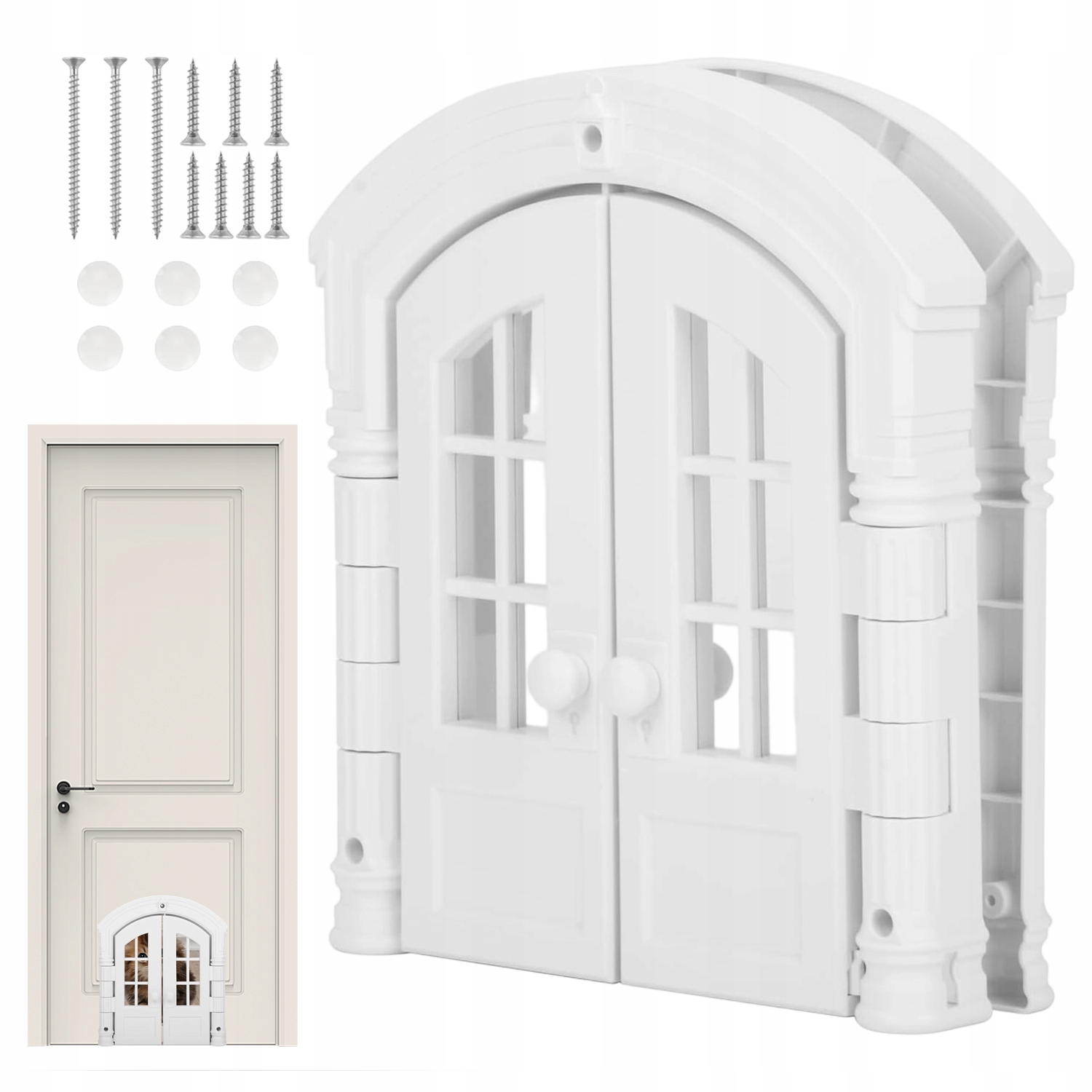 Levně Francouzské Stylové Dvojité Dveře S Průhlednými Okénky