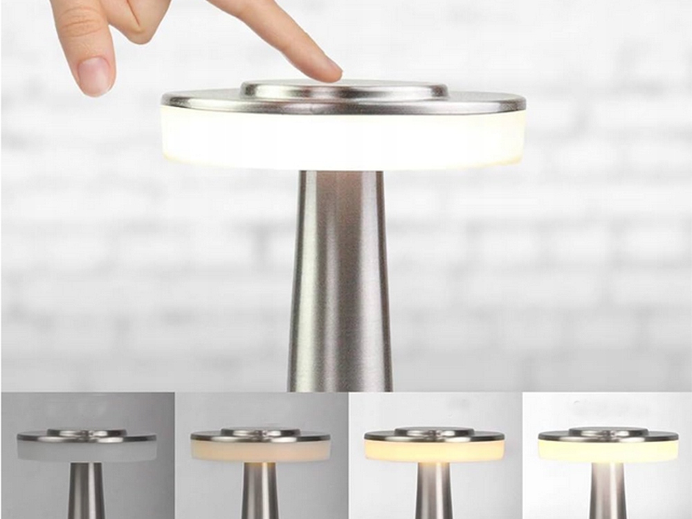 LAMPKA NOCNA STOŁOWA DOTYKOWA LAMPA 3 STOPNIOWA DO SYPIALNI BEZPRZEWODOWA Kolekcja Lampka nocna metal