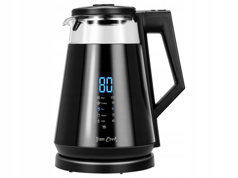 Czajnik elektryczny Sam Cook PSC-111/B z regulacją temperatury 1.7L Czarny