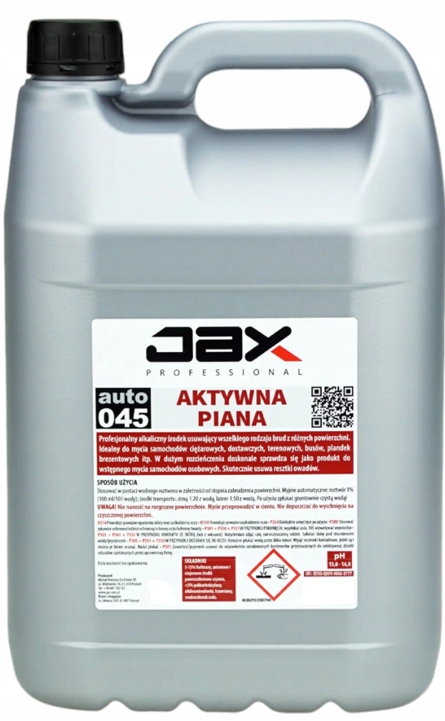 AKTYWNA PIANA 20L 045 JAX PROFESSIONAL do mycia samochodu karoserii plandek
