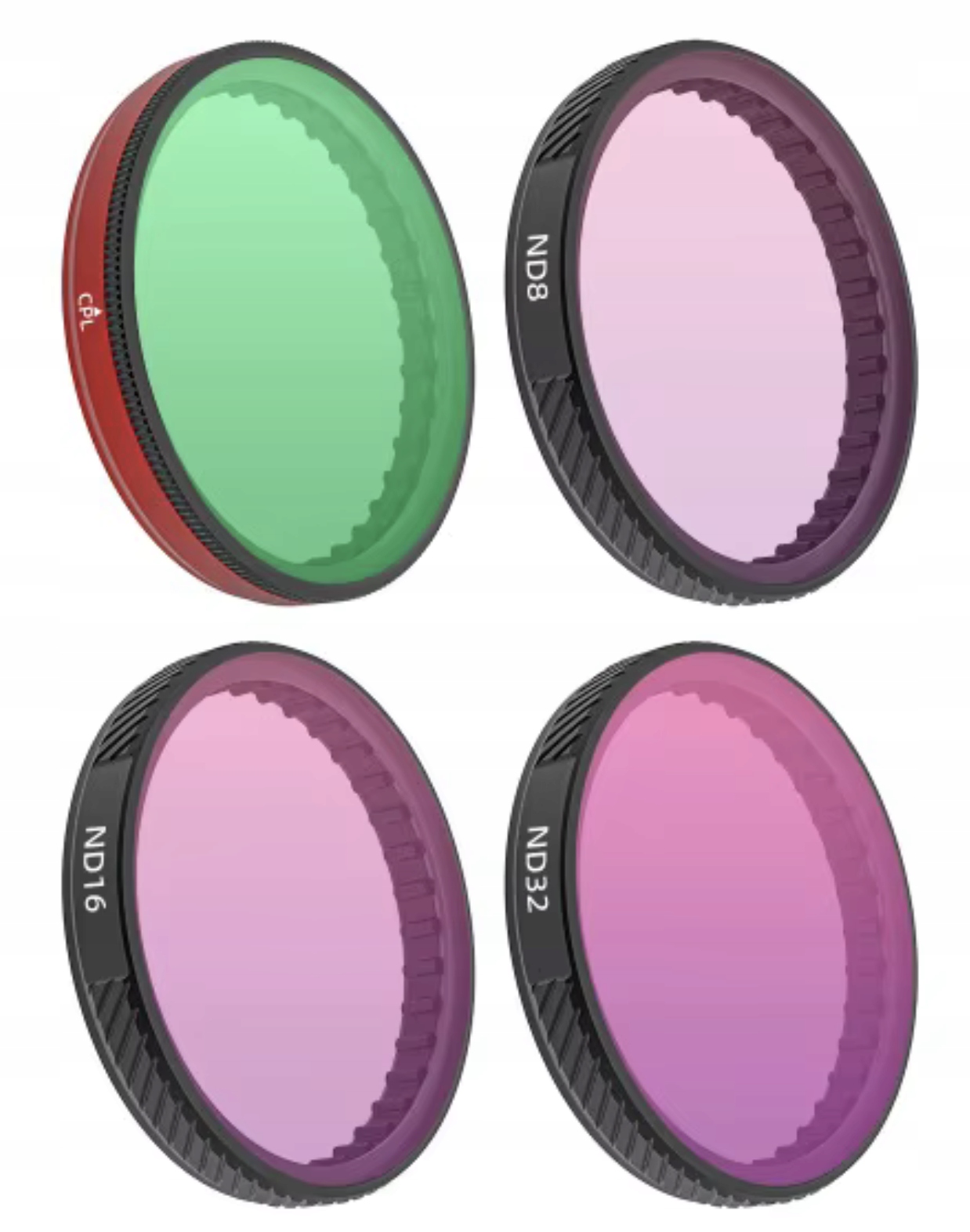 Sada 4x filtrů pro Dji Osmo Action 3, 4, 5 Pro Cpl ND8 ND16 ND32