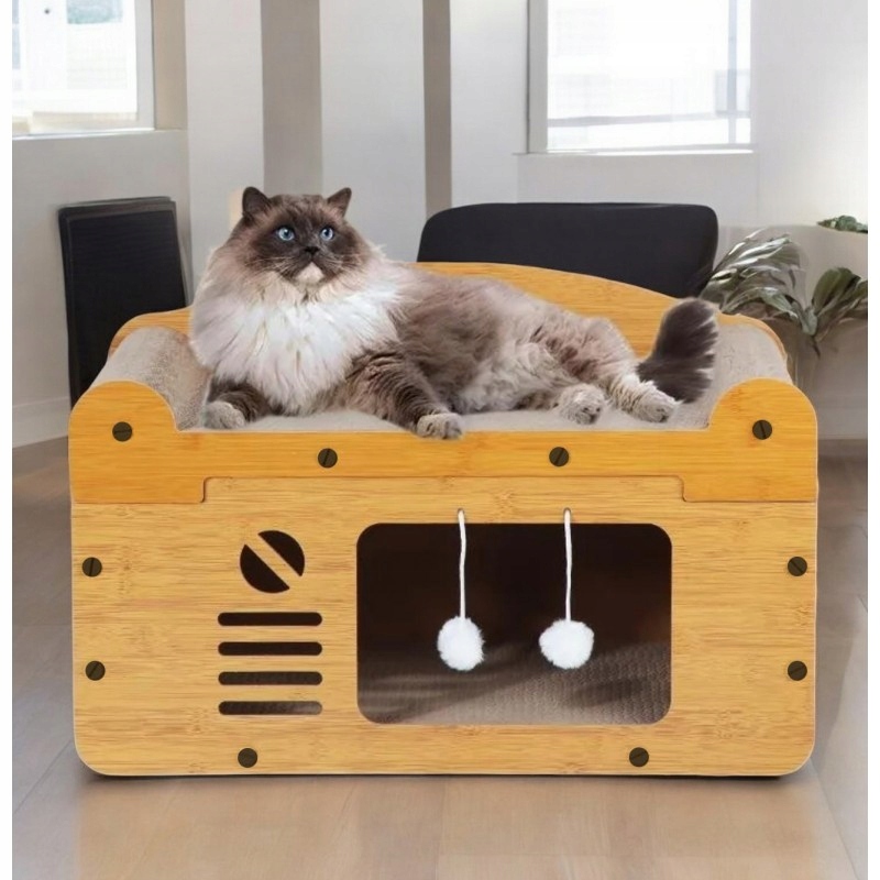 Levně Pro Kočky Budíček Pelíšek Škrabadlo 30 X 56 X 30 CM