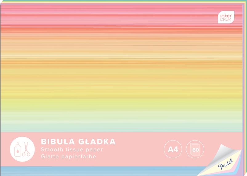 

Interdruk bibuła gładka A4 60 kartek pastelowa