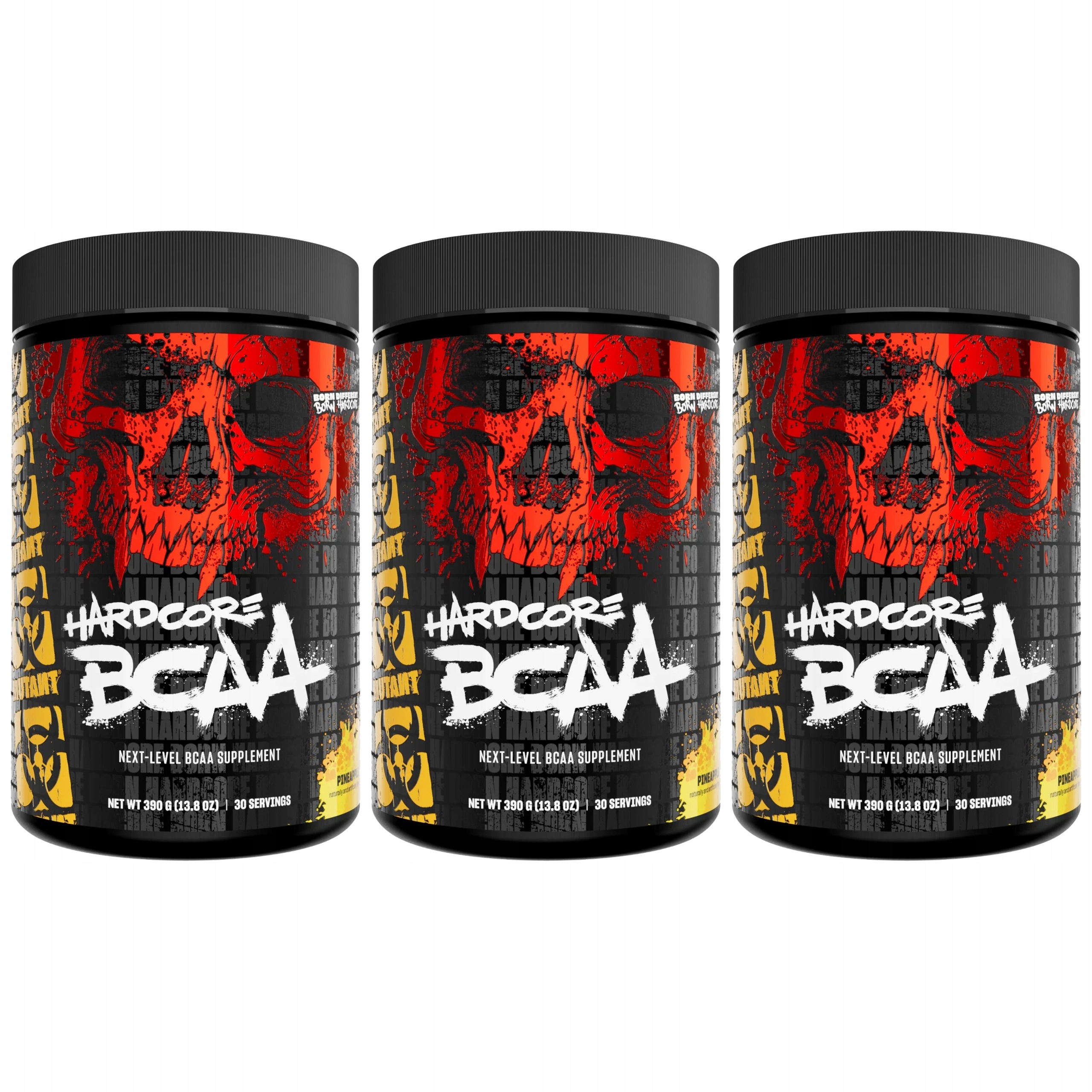 3x Bcaa větvené aminokyseliny 9,7 g ananas regenerace síla Mutant