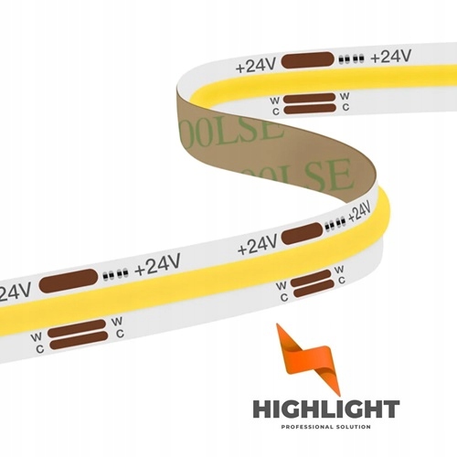 20m Taśma LED COB CCT 24V 16W 3000-6500K 640 LED/m Klasa szczelności IP20