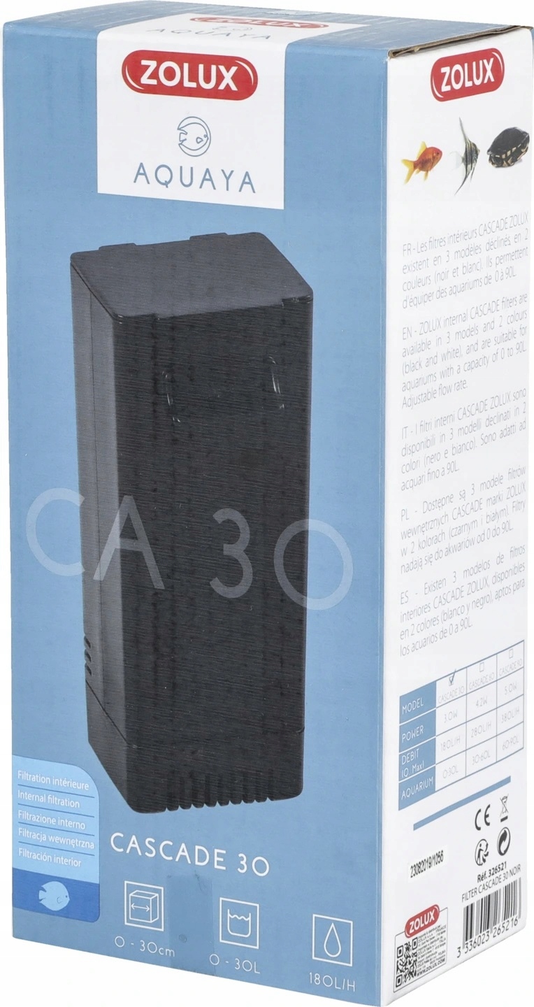 

Zolux Aquaya Cascade 30 Czarny Filtr Żółw Akwarium