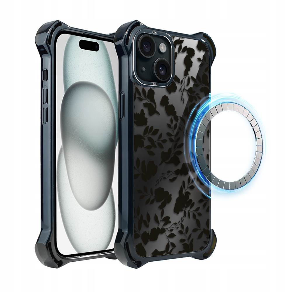 Pouzdro pro iPhone 15 Plus Ibizu DropGuard Ultra s MagSafe, stínování listů