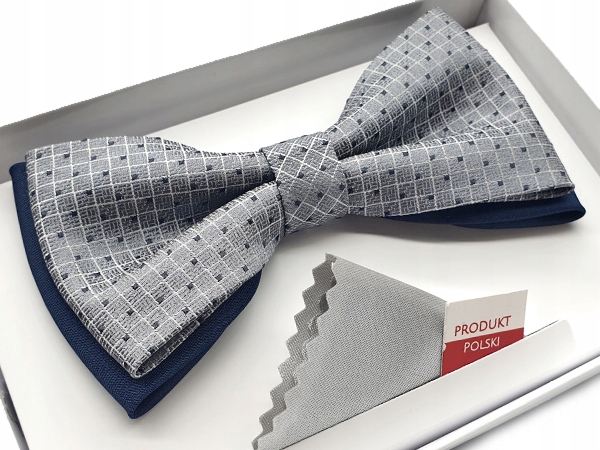 MUCHA / MUSZKA MĘSKA SZARA / GRANATOWA WE WZORY