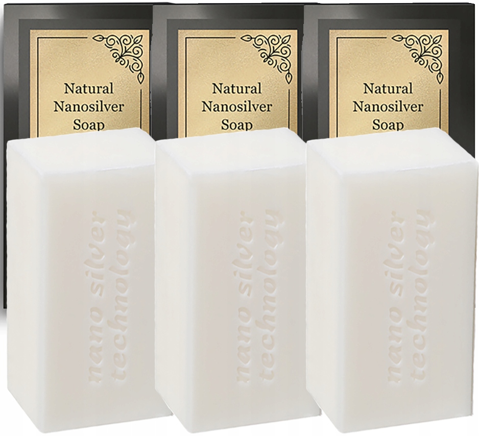 Mýdlo s nanostříbrem Raypath Bílé Natural Soap 100 g Antibakteriální 3 kusy